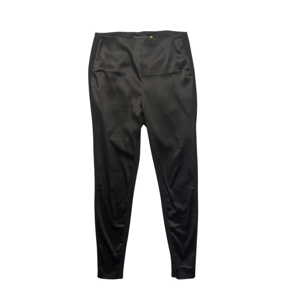 Lysse Black Front Satin Effect Leggings Pants M High Waisted Stretch Slim Fit